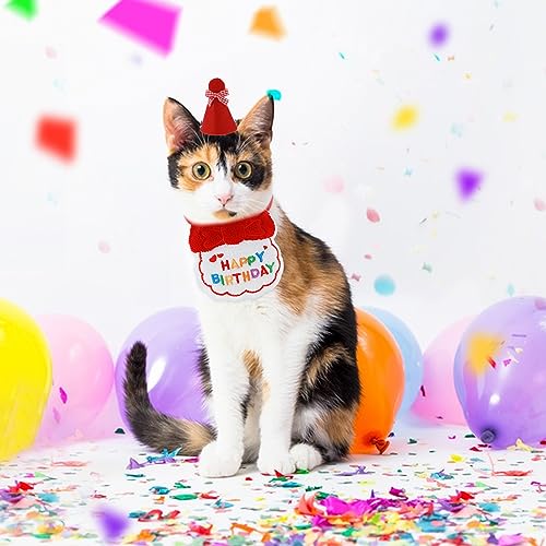 Miniatura 2 de Amaxiu Gorro De Cumpleaños Para Perros Y Gatos Pequeños - Bandana Y Accesorios De Fiesta Para Mascotas - Bordado Para Cachorros, Gatitos, Niñas Y Niños - Navidad