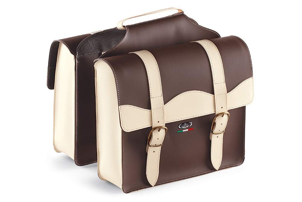 Borsa Da Bici Doppia Montegrappa 0024 – Fatta A Mano In Italia, Ecopelle, Nera – Ideale Per Viaggi