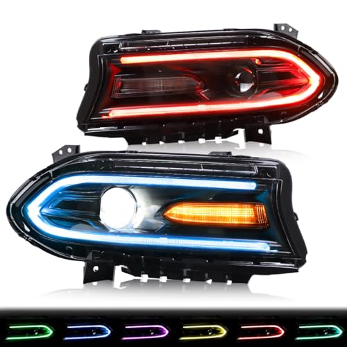 VLAND Headlights Assembly For Dodge Charger 2015-2023 (Fit For Factory Halogen Model Only)
