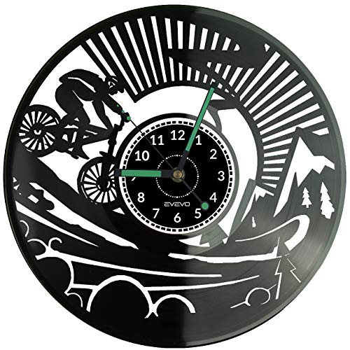 Horloge murale vinyle vélo pour salon de cycliste passionné