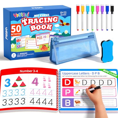 YySiRui Preschool Learning Activities Tracing Books for Kids Ages 3+ Toddler Handwriting Practice Letter Tracing for Kids Preschool Kindergarten Workbooks 3+ Learning Books for 3+ Years Old