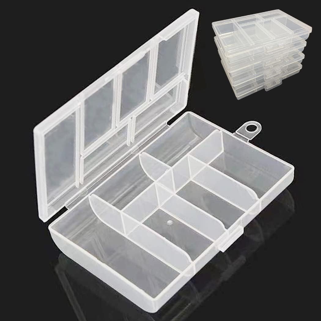 FVIEXE 6PCS Bead Storage Organizer, Small Clear Tackle Box