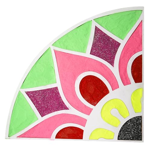 Image of TOTA Rangoli Stencil Corner - Set of 1 Corner MDF Stencils | 12x12 inch | Reusable 3D Rangoli for Diwali Home Decoration Navratri Pongal Onam Puja