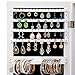 Jewelry Armoires with Full Length Mirror Lockable,Fashion Simple Jewelry Storage Mirror Cabinet Can Be Hung On The Door Or Wall for Bedroom Bathroom (Brown) (White)