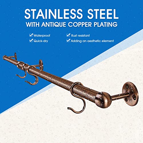 Rothley 39.4 Inch Stainless Steel Wall Mounted Hanging Pot And Pan Rack With Adjustable S Hooks thumb #3