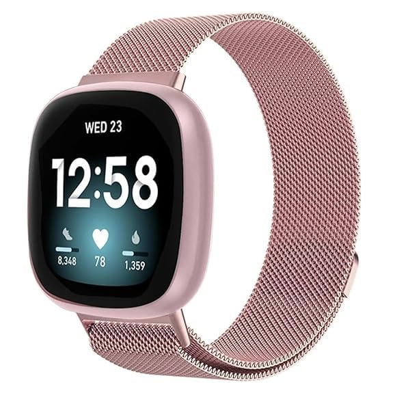 Image of YODI Watch Band Compatible with Fitbit Versa 4 / Fit bit Versa 3 / Fitbit Sense /Sense 2 Band, Soft Replacement Silicone Wristband for Women Flexible Waterproof Sport Watch Strap for Men Large