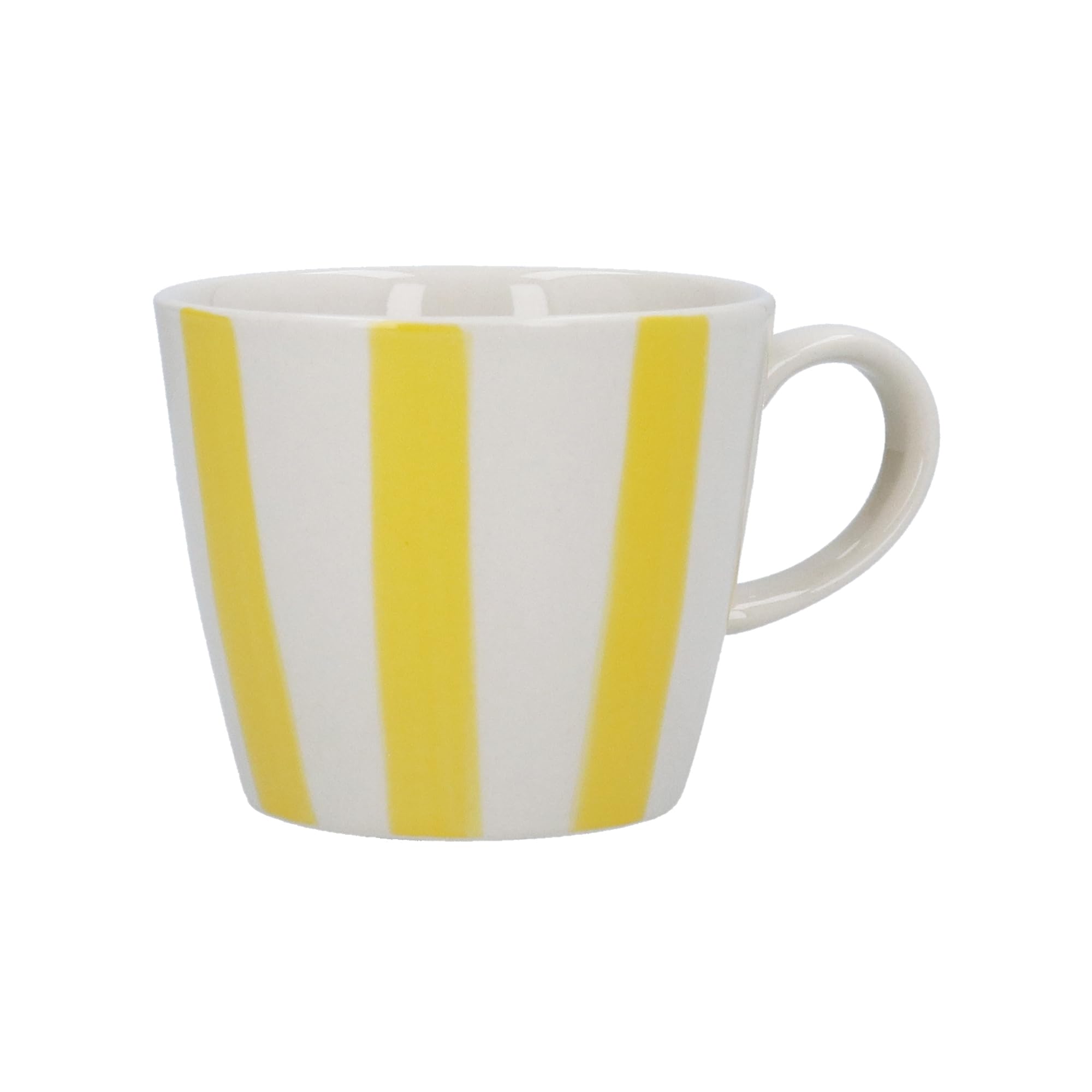 Gisela Graham Striped Stoneware Mug, 300ml (Yellow)