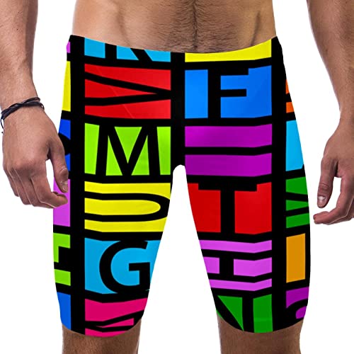 Short de bain homme alphabet à séchage rapide multicolore taille S
