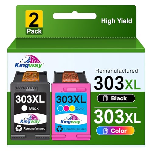 Cartouches HP 303XL Kingway pack de 2 encre noir et couleur