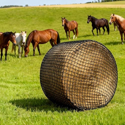 Filet à foin résistant pour chevaux ralentisseur de repas mailles 4,5cm - 2