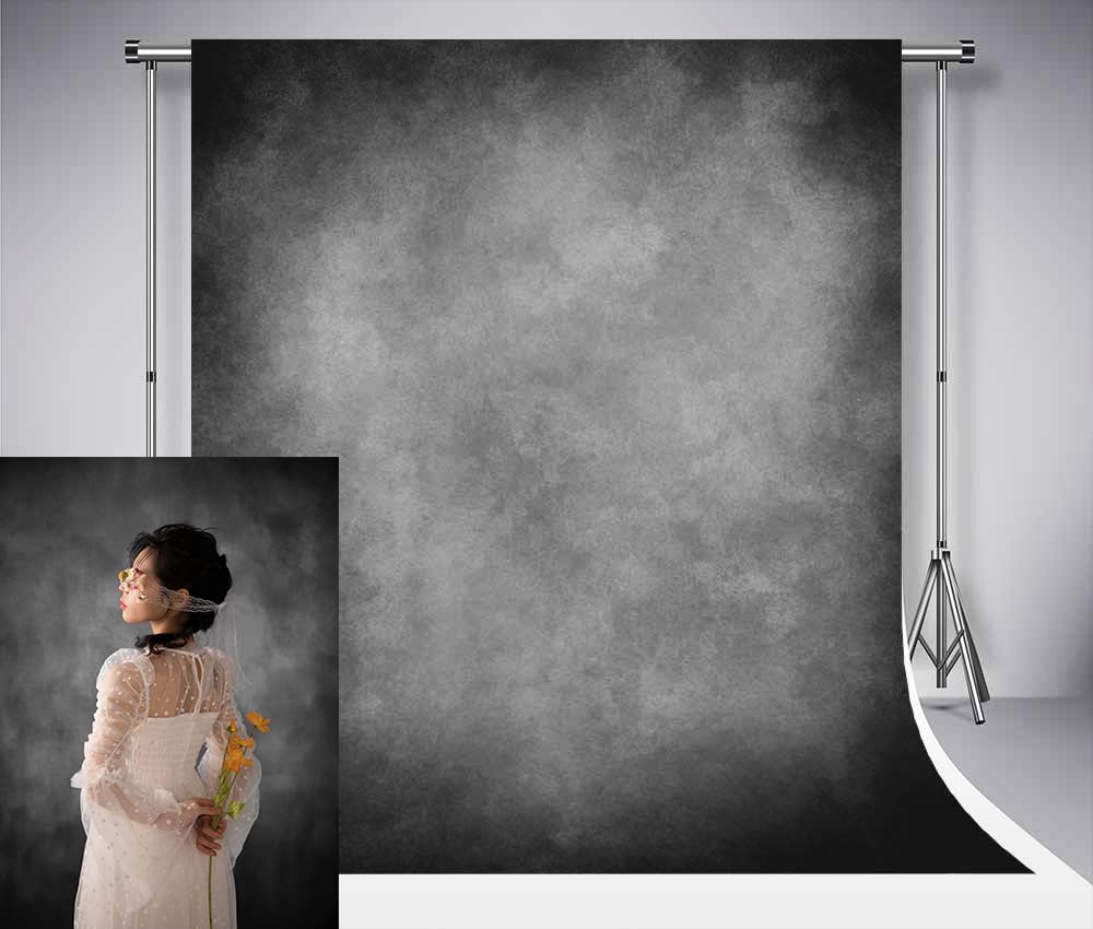 Haboke Kit Sfondo Fotografico 2 In 1: Tessuto Poliestere Grigio 1,8x2,4m Con Supporto Portatile 2x2m, A Doppia Asta E Morsetti