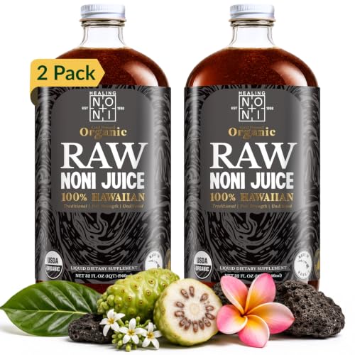 HAWAIIAN NONI Juice by Healing Noni, Raw Pure Authentic Noni, 2x 32oz