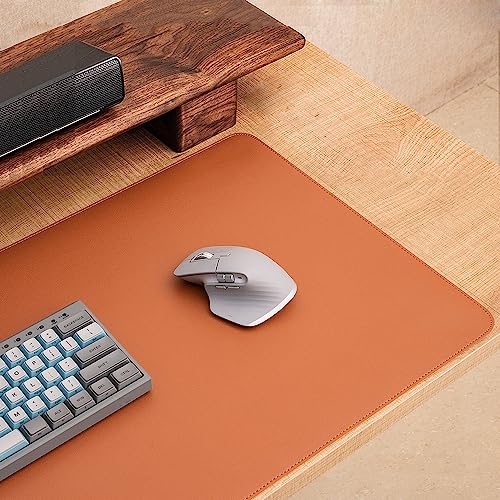 Tapis de souris en cuir et liège Ruby Lil chocolat 120x60cm pour bureau
