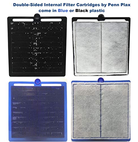 Image of Penn-Plax Cascade 300 GPH Hang On Filter Replacement Media, 3 Pack - Dual-Sided Aquarium Filter Cartridge with Activated Carbon & Poly-Fiber Floss for CPF5 -Fresh & Saltwater - Blue & Black, ‎10x3x7in