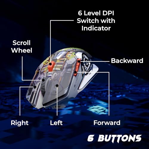 Image of ZEBRONICS Transformer M Plus Wired Gaming Mouse, Up to 12800 DPI, 6 Buttons with a 6-Level DPI Switch, 8 RGB Modes, 1000Hz Polling Rate, 1.5m Detachable Cable, Gaming Grade Sensor (Mech Orange)