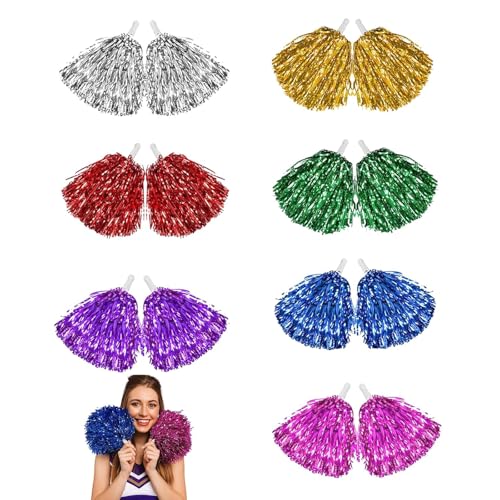 Cheerleader Pompons, 14 Stücke Pompoms Cheerleading, Für Sportveranstaltungen Tanzpartys...