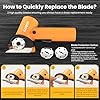 Power Box Cutter 4000mAh Cordless Electric Scissors 450RPM 3 Speeds Cardboard Cutter Rechargeable Electric Scissors for Cardboard, Cardboard Box for Fabric Plastic Carpet Cutting Tool（Orange） #5
