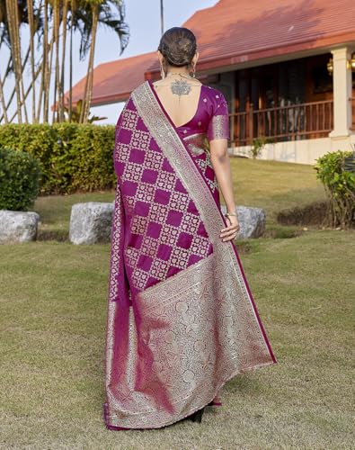 Image of Yashika Women's Pure Kanjivaram Silk Saree Soft Banarasi Style Wedding With Blouse Piece | Saree For Women | New Sari