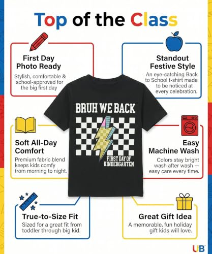 Image of Unique Baby Boys Kindergarten Vibes Only Back to School T Shirt