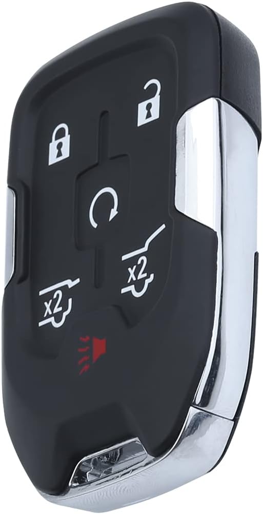 Replacement Key Fob Shell For 2015-2020 Chevy Tahoe/Suburban & GMC Yukon | 6-Button Smart Remote Cover, Black, P/N HYQ1AA
