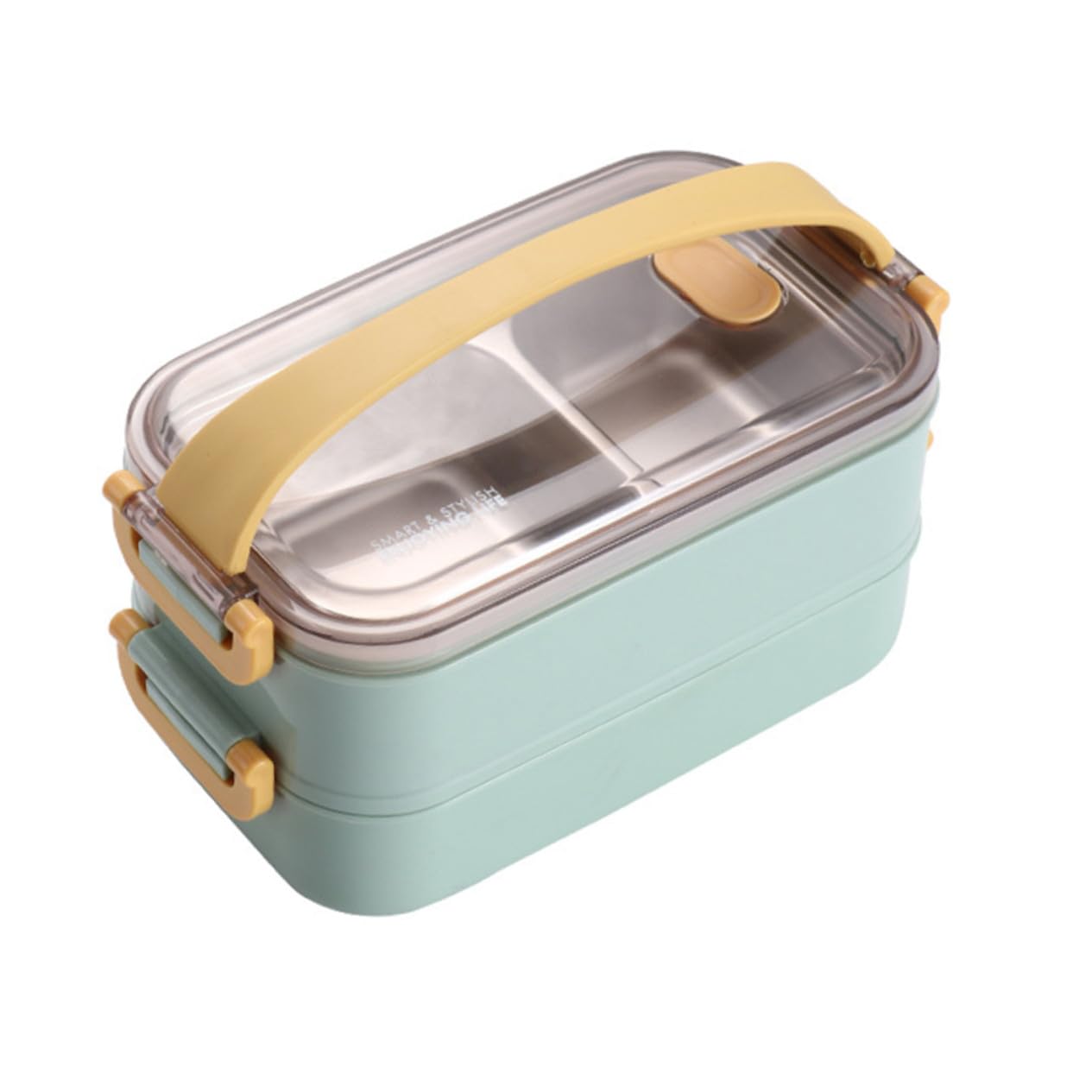 Boîte Lunch Isolée Acier Inoxydable Double Couches avec Compartiments Boîte de Rangement Repas Portable pour École Bureau et Pique- et Pratique