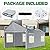 SmoothNovelty 10x20ft Canopy Sidewalls Only Carport Frame Replacement Sidewall Cover with Roll-up Windows Doors, UV Resistant Waterproof All-Season Tarp with 40 Straps Ideal for Garage Storage, Gray