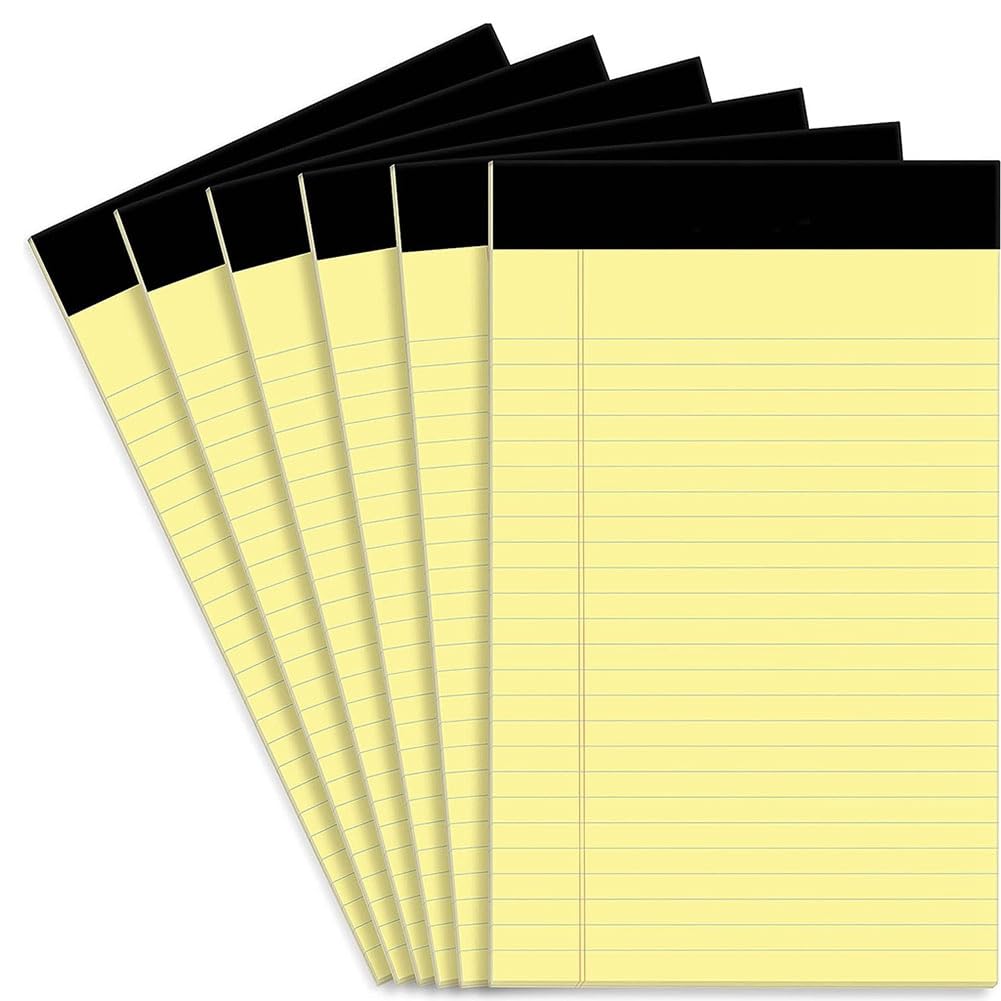 Lahdrhab 8 blocchetti per quaderni, 21 x 28 cm, blocchi per appunti, a righe larghe, blocchi di carta gialla per scuola, ufficio