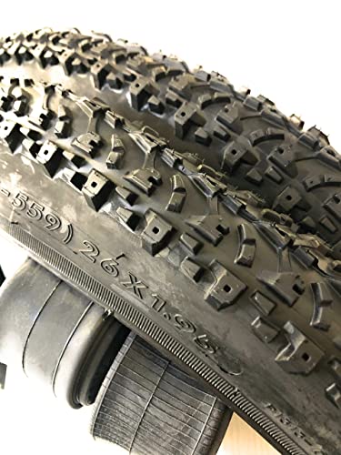 2 pneus VTT 26 x 1,95 53-559 robustes avec chambres à air durables