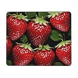 Alfombrilla de mouse para computadora con base de goma antideslizante, alfombrilla de ratón de fresa roja, lavable, alfombrilla de mouse portátil para laptop, oficina, hogar, 7 x 8.6 pulgadas