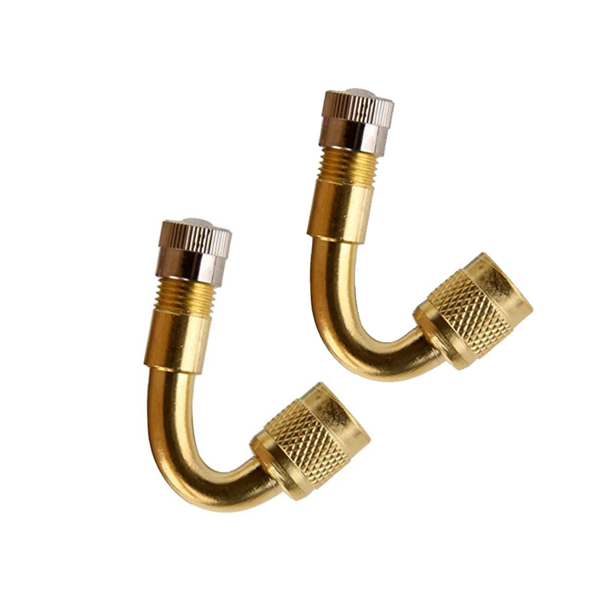 Ciieeo 2Pcs Angled Extension Adapter for Car Motorcycle Scooter Valve Stem Extender Yellow Durable Design for Easy