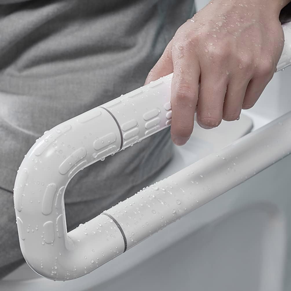 Barra di sostegno pieghevole a ribalta, in acciaio inox, con cerniera per bagno, con supporto antiscivolo per braccioli per anziani e disabili