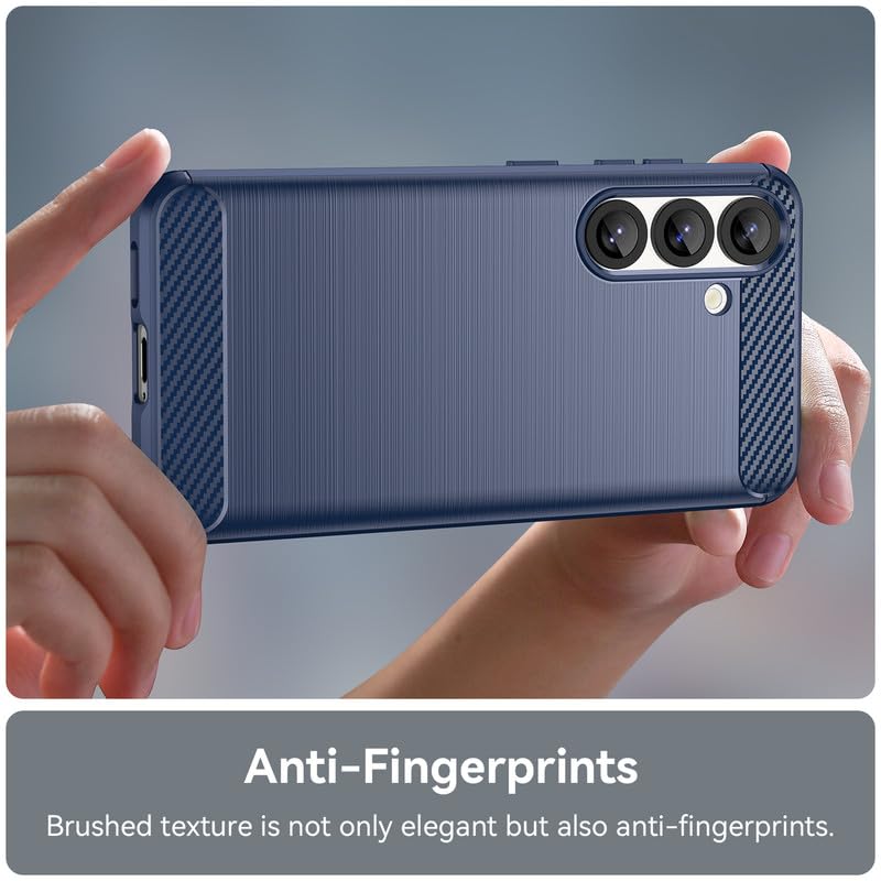 Image of Hybrid Carbon Fiber Back Case for Samsung Galaxy S25 (Blue)