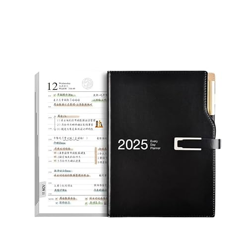 �蒠 2025 2025�N 1��?12���n�܂� �f�C���[�m�[�g A5 A6�A�W�F���_�u�b�N �V�X�e���蒠 �_�C�A���[ �r�W�l�X�蒠 �v�����i�[ �h���h�� 1��1�y�[�W (�u���b�N,A6)