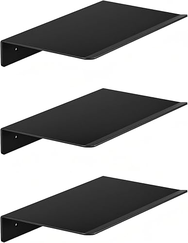 Estantes flotantes de pared de metal, pequeño estante de exhibición montado en la pared para coleccionables, juego de mini estantes colgantes para