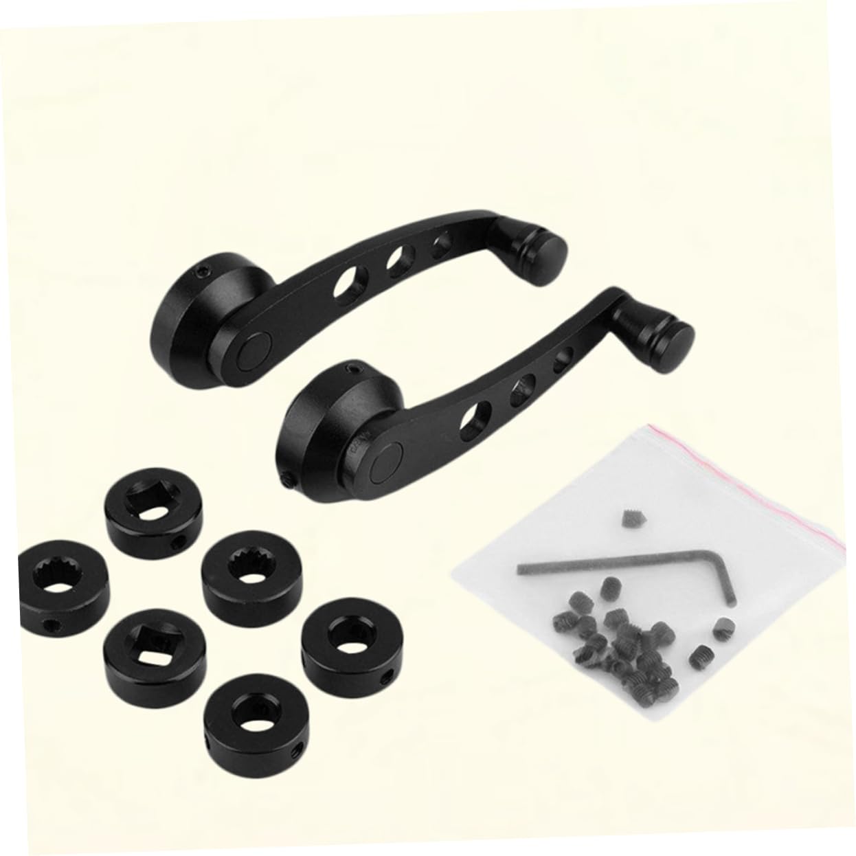Zerodeko Manivelle de Fenêtre 4 Pièces en Alliage D’aluminium Noir