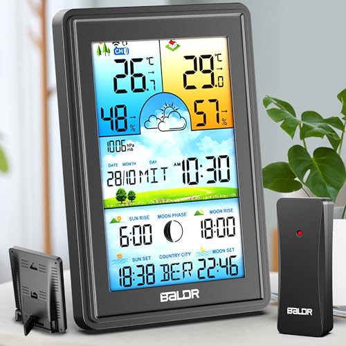 Stazione Meteo Wireless GreenBlue GB542 Con Sensore Esterno, Temperatura, Ora DCF E Calendario