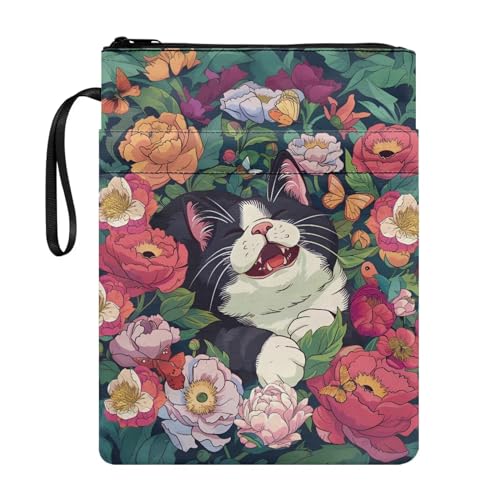 Fundas de tela lavable para libros de novelas de tapa dura, protector de manga de libro patriótico de bandera americana con diseño de lobo girasoles con cremallera, decoración del Día de la