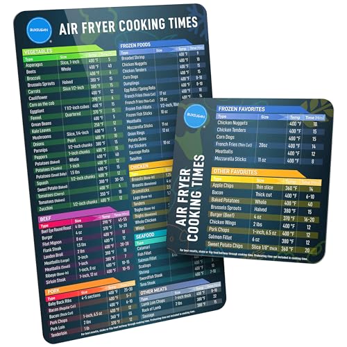 Air Fryer Magnetic Cheat Sheet Set, Air Fryer Accessories Cooking...