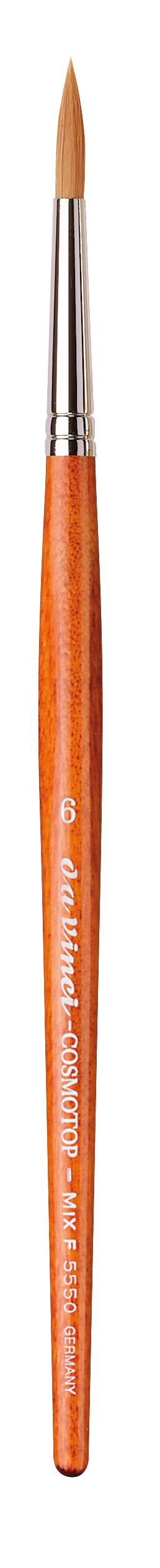 da Vinci Watercolor Series 5550 CosmoTop Mix F Paint Brush, Round Synthetic/Natural Mix, Size 6
