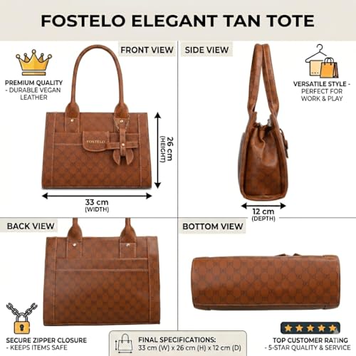 Image of Fostelo Women's Ocean Side Satchel Tote Handbag for Women | Ladies Purse | Stylish Shoulder Bag | Gift For Women
