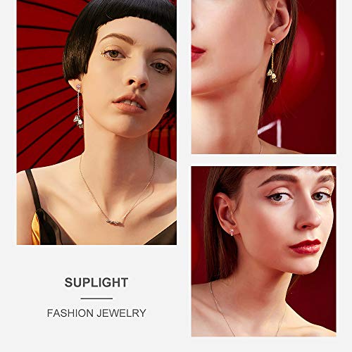 Suplight Asymmetrical Earrings Cubic Zirconia Bear Ballon Mismatch Stud Dangle Earrings For Women #TOP2