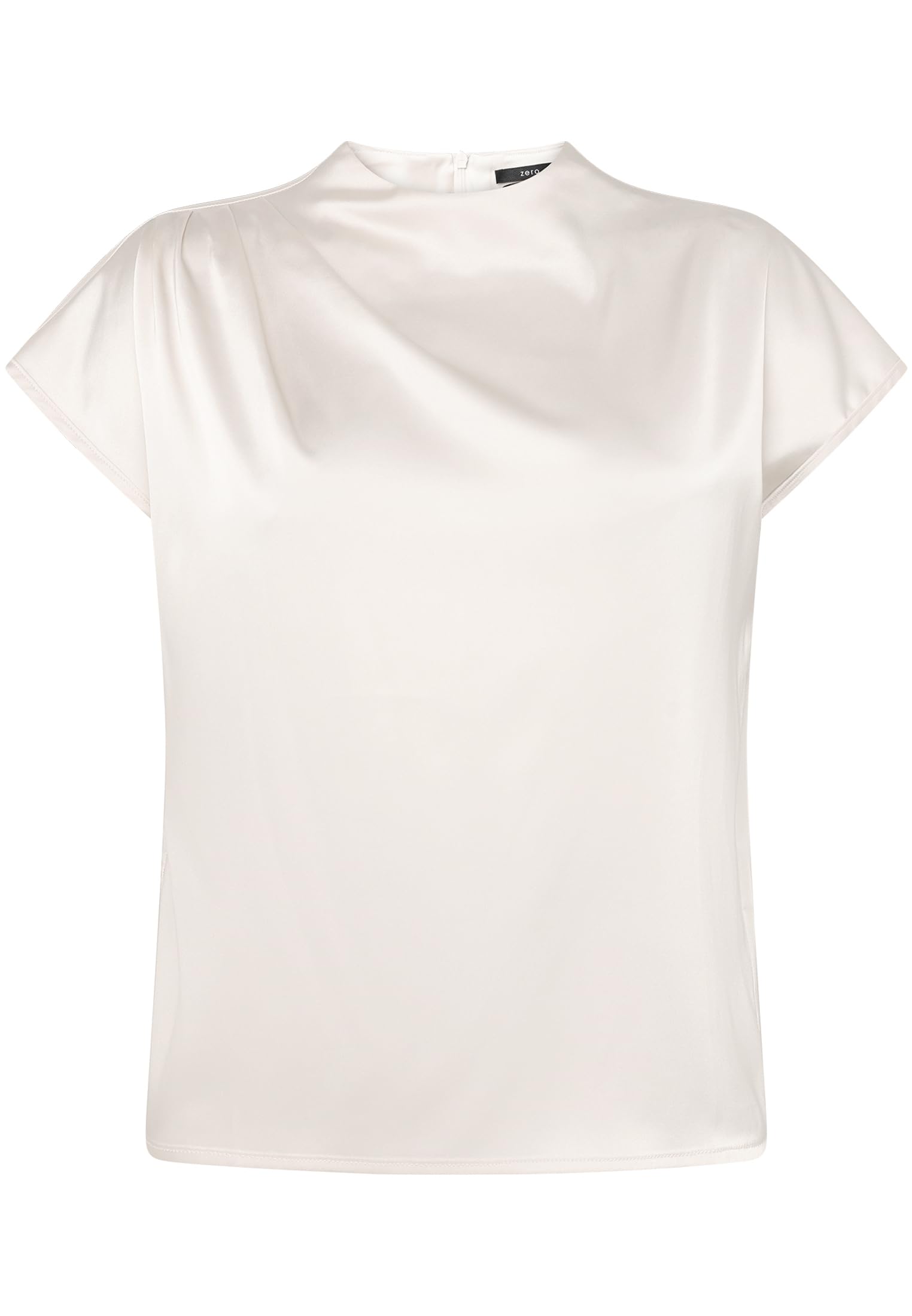 zero Damen Satin-Bluse mit Kragen