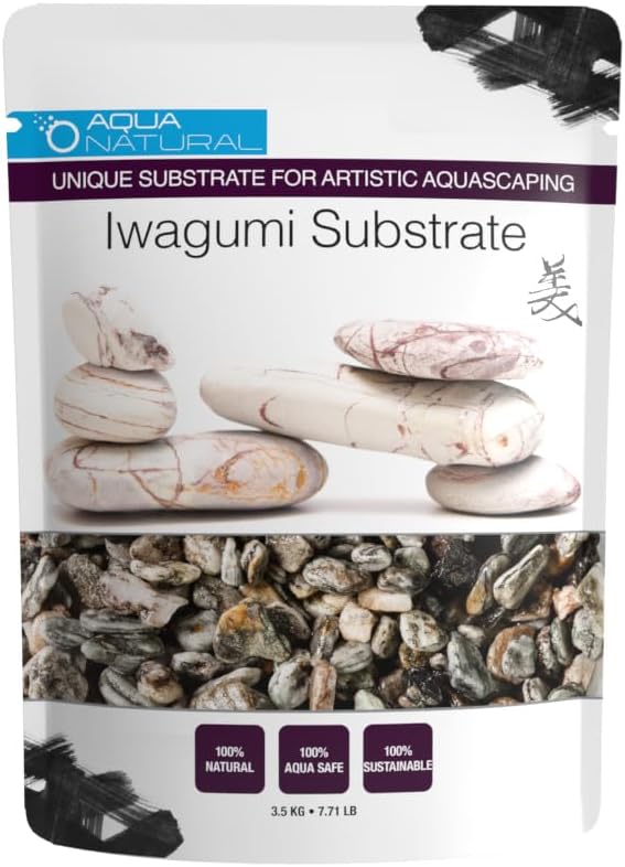 Aqua Natural Iwagumi Pebble – Gunsmoke 7.7lb – Ultra Premium Substrate for aquascaping, Aquariums, vivariums and terrariums