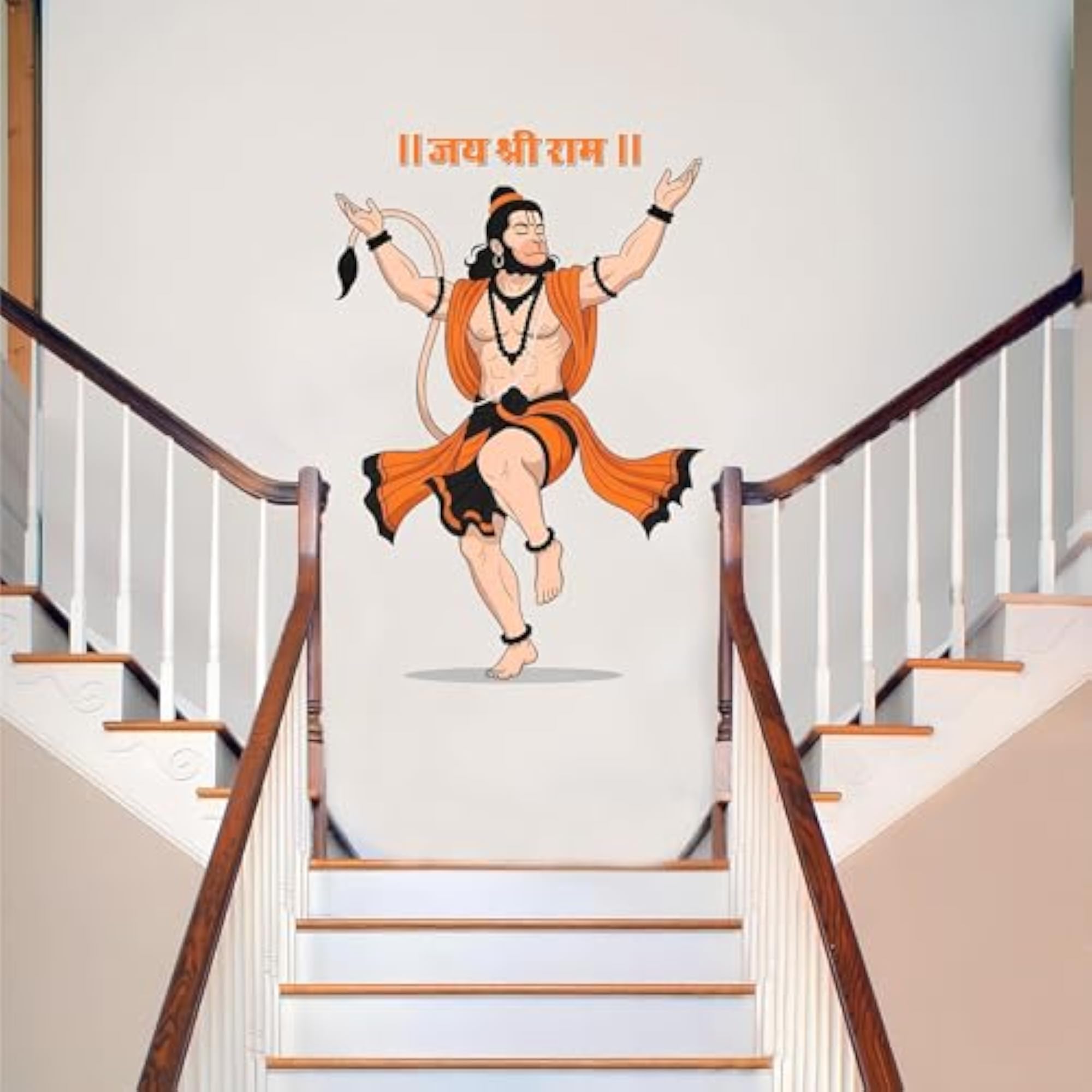 Religious Multicolour God Hanuman Ji Wall Sticker, Home Decor