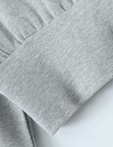 Arssm Women's Half Zip Pullover Long Sleeve Cropped Sweatshirt Ribbed Corset Hems High Neck Sweater Tops(Grey-M) #TOP3