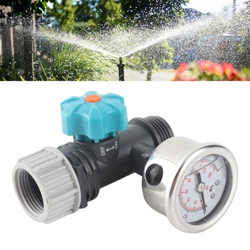 Tbest Druckminderer Wasser 3/4-Zoll Wasserdruckminderer wasserdruckregler G3/4 Zoll Wasserdruckreglerventil Mit Manometer Gewächshaus Garten Bewässerung Controller