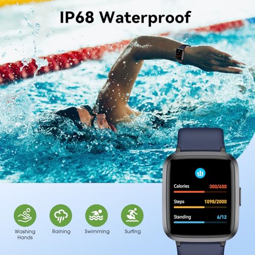 Image of Fitness Tracker Watch with Heart Rate Monitor, Activity Tracker with Pedometer, Sleep Monitor, Calories & Step Counter, IP68 Waterproof Smart Watches for Women Men Fitness Watch for Sports