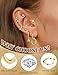 LOLIAS 14K Gold Plated Hoop Stud Earring Stacks for Women Trendy - Chain Cartilage Earrings Cute Hypoallergenic Silver Huggie Earrings Sets for Multiple Piercing Jewelry Lightweight 8Pairs GA1