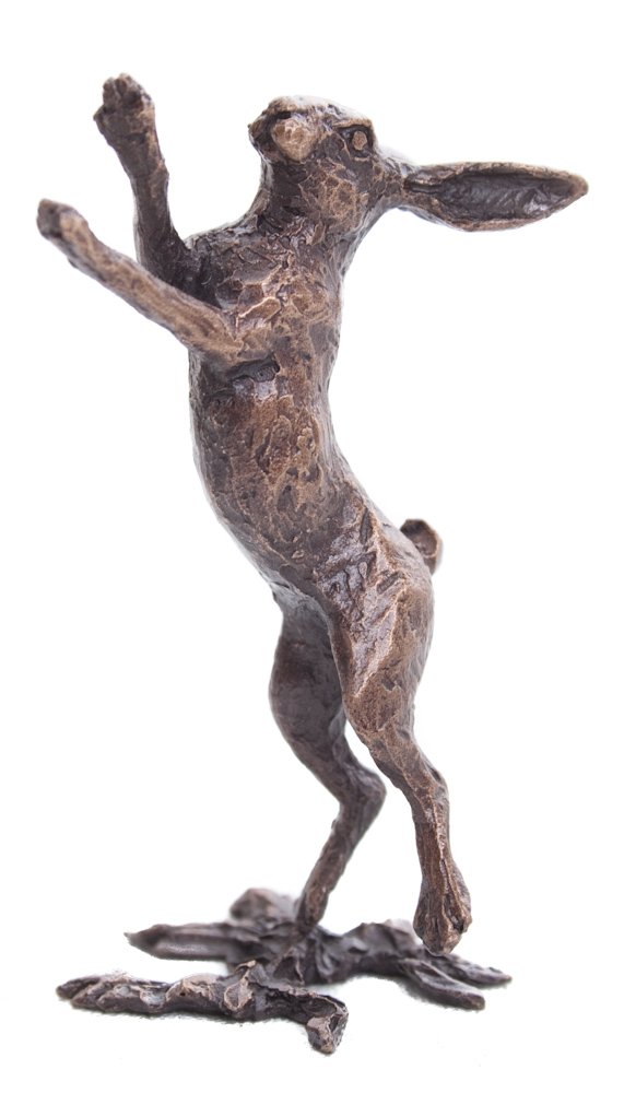 Butler & Peach - Solid Bronze Miniature Boxing Hare