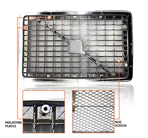 Torque Replacement Chrome Grille For 2004-2017 Volvo Vnl Semi Trucks With Bug Screen And Stripe (Tr003) #TOP3